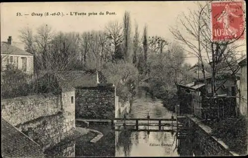 Ak Orsay Essonne, L'Yvette prise du Pont