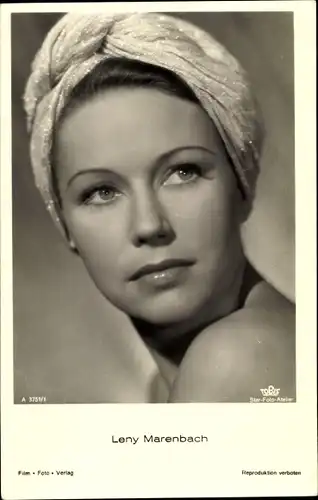 Ak Schauspielerin Leny Marenbach, Portrait mit Turban, Tobis Film