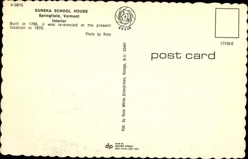 Ak Springfield Vermont USA, Eureka School House