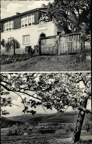 Ak Unnau im Westerwald, Pension zur schönen Aussicht, Gesamtansicht