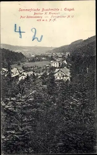 Ak Buschmühle Stolpen Sachsen, Gasthaus mit Umgebung