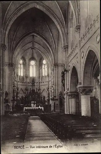 Ak Tiercé Maine et Loire, L'Eglise, Interieur