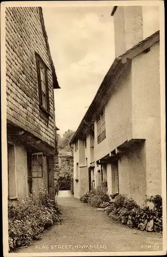 Ak Hawkshead Cumbria, Flag street