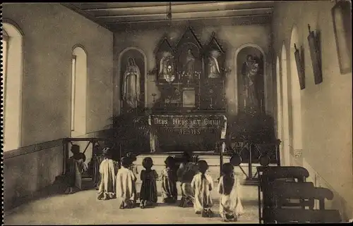 Ak Bengalen Indien, Les Ursulines de l'Institut de Thildonck, Une visite au T S Sacrement