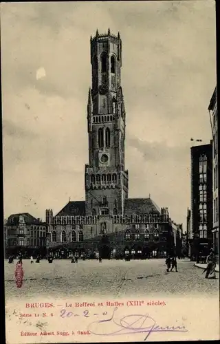 Ak Bruges Brügge Flandern Westflandern, Le Beffroi et Halles