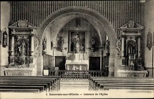 Ak Rouvrois sur Othain Lothringen Meuse, L'Eglise, Interieur