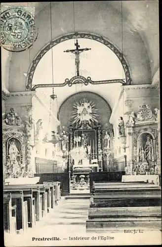 Ak Prestreville Calvados, Interieur de l'Eglise