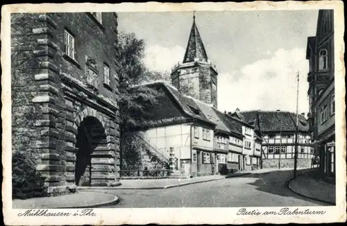 Ak Mühlhausen in Thüringen, Partie am Rabenturm