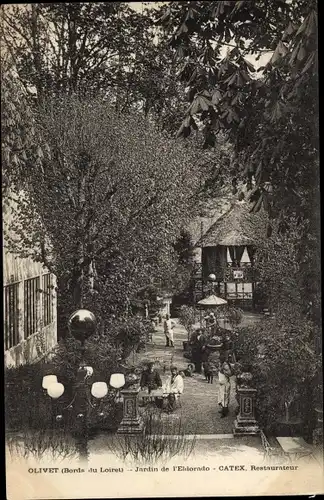 Ak Olivet Loiret, Jardin de l'Eldorado, Restaurateur Catex