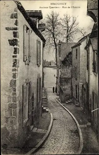 Ak Beaugency Loiret, Anciens Quartiers, Rue de l'Eveche