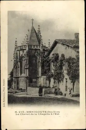 Ak Menigoute Deux Sèvres, Chevet de la Chapelle a l'Est