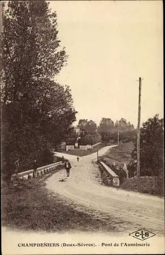 Ak Champdeniers Deux Sevres, Pont de l'Aumonerie