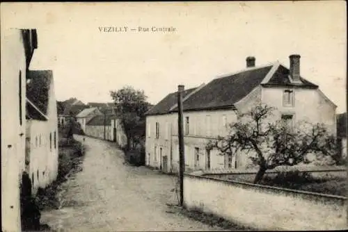 Ak Vezilly Aisne, Rue Centrale