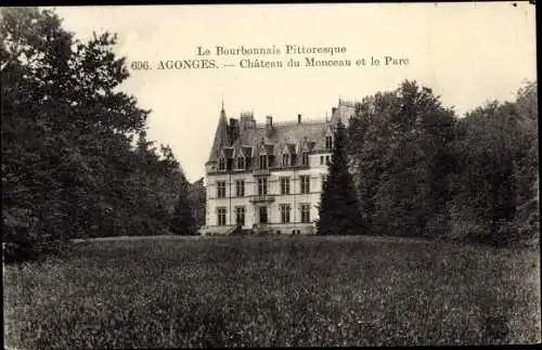 Ak Agonges Allier, Chateau du Monceau et le Parc