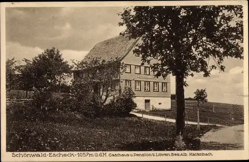 Ak Escheck Schönwald im Schwarzwald, Gasthaus zum Löwen, Alb. Kalfenbach