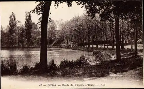 Ak Orsay Essonne, Bords de l'Yvete, l'Etang