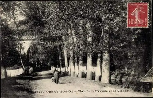 Ak Orsay Essonne, Chemin de l'Yvette et le Viaduc