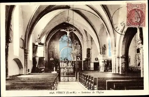 Ak Féricy Seine et Marne, Eglise, Intérieur