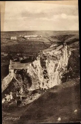 Ak Tintagel Cornwall, cliff, total view