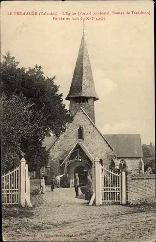 Ak Le Pre d Auge Calvados, Eglise, Porche en bois