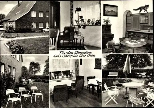 Ak Ostenfelde Ennigerloh Nordrhein Westfalen, Pension Schmerling Innen und Außenansicht