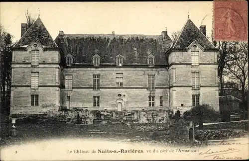 Ak Nuits sous Ravieres Yonne, Le Chateau, vu du cote de l'Armancon