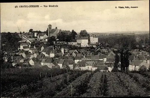 Ak Chatel Censoir Yonne, Vue Generale