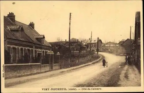 Ak Viry Noureuil Aisne, Cote du Calvaire