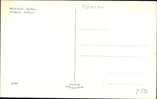 Ak Vyškov Wischau Südmähren, Radnice, Rathaus