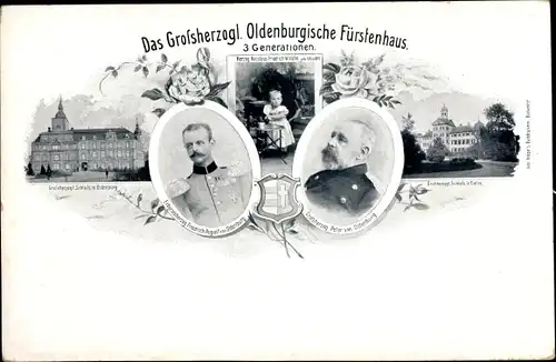 Ak Das Großherzogliche Oldenburgische Fürstenhaus, Großherzog Peter, Friedrich August, Nicolaus