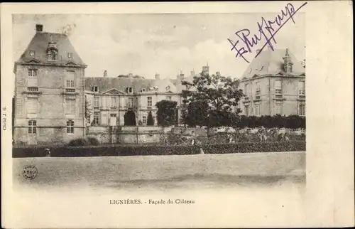 Ak Lignières Cher, Facade du Chateau