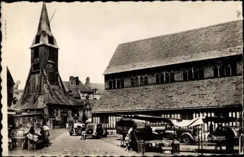 Ak Honfleur Calvados, L'Eglise Ste Catherine, clocher