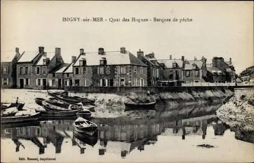 Ak Isigny sur Mer Calvados,Quai des Hogues, Barques de peche