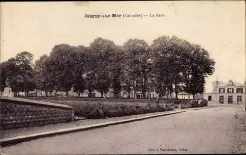 Ak Isigny sur Mer Calvados, La Gare