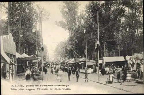 Ak Saint Germain en Laye Yvelines, Fete des Loges, l'Avenue de St. Germain