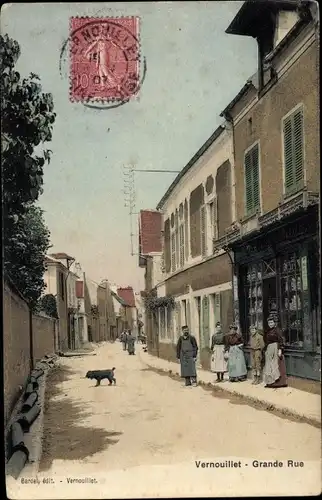 Ak Vernouillet Yvelines, Grande Rue, Hund