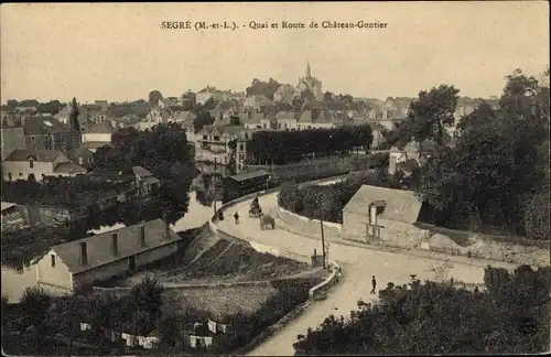 Ak Segré Maine et Loire, Quai et Route de Chateau Gontier