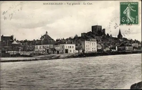 Ak Montrichard Loir et Cher, Vue generale, Le Cher