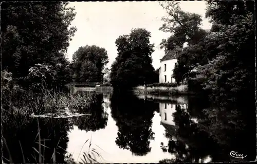Ak Pezou Loir et Cher, La Secraitenerie, Vue des bords du Loir