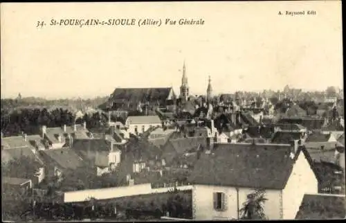 Ak Saint Pourçain sur Sioule Allier, Vue Generale