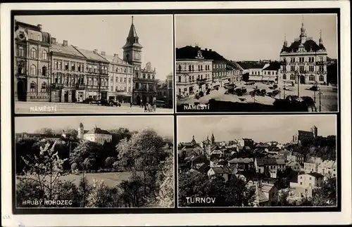 Ak Turnov Turnau Semily, Teilansichten Namesti, Hruby Rohozec