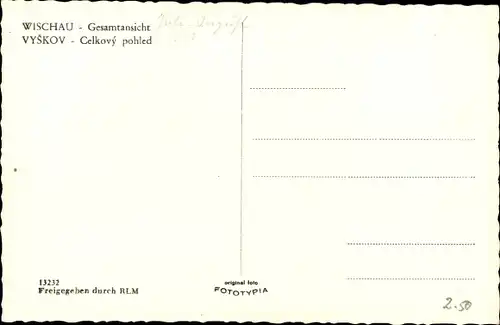 Ak Vyškov Wischau Südmähren, Gesamtansicht
