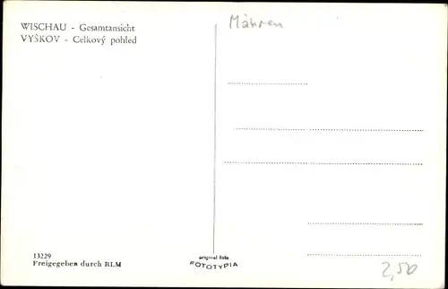 Ak Vyškov Wischau Südmähren, Gesamtansicht