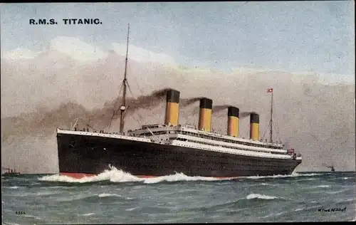 Künstler Ak Mitchell, RMS Titanic, White Star Line, Harland & Wolff Ltd.