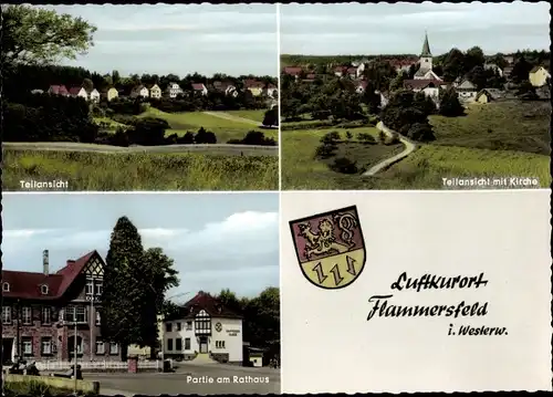 Ak Flammersfeld im Westerwald Rheinland Pfalz, Kirche, Rathaus