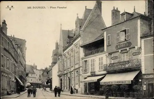 Ak Bourges Cher, Place Planchat