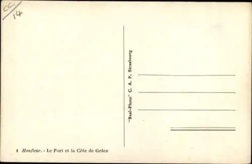 Ak Honfleur Calvados, Le Port et la Cote de Grace, Segelboote