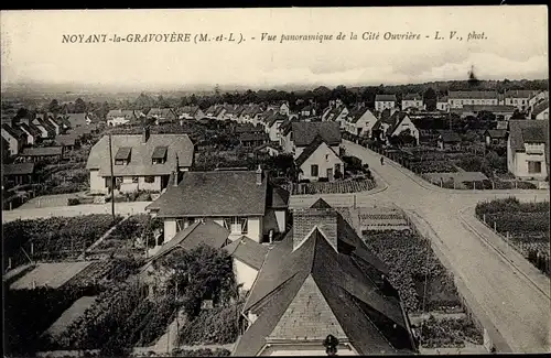 Ak Noyant la Gravoyère Maine et Loire, Vue panoramique de la Citie Ouviere