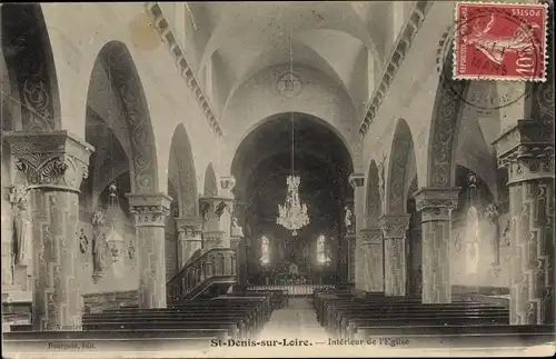 Ak Saint Denis sur Loire Loir et Cher, Interieur de l'Eglise