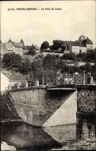 Ak Chatel Censoir Yonne, Le Pont du Canal